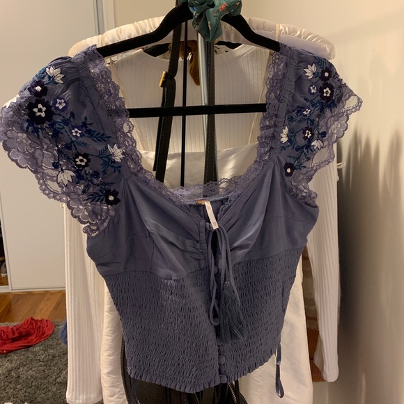 Free People Blue Top - Picture 2 of 3